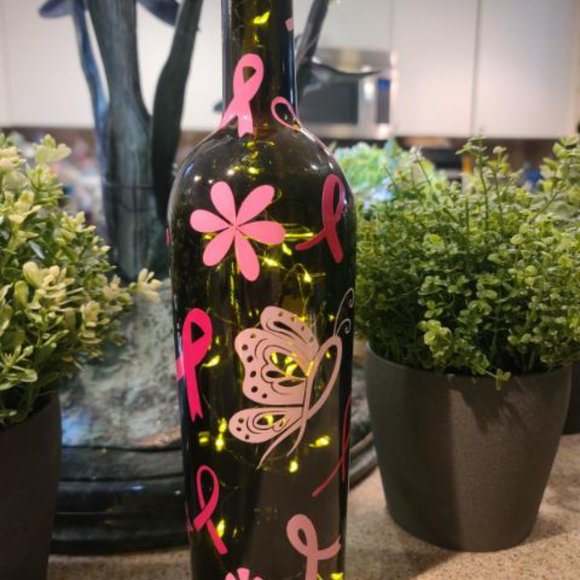 *Host Pick* Wine Bottle Decorative Upcycled bottle, All Occasion, Cork Light Opt - Picture 8 of 16